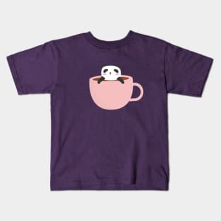 Cute Coffee Panda T-Shirt Kids T-Shirt